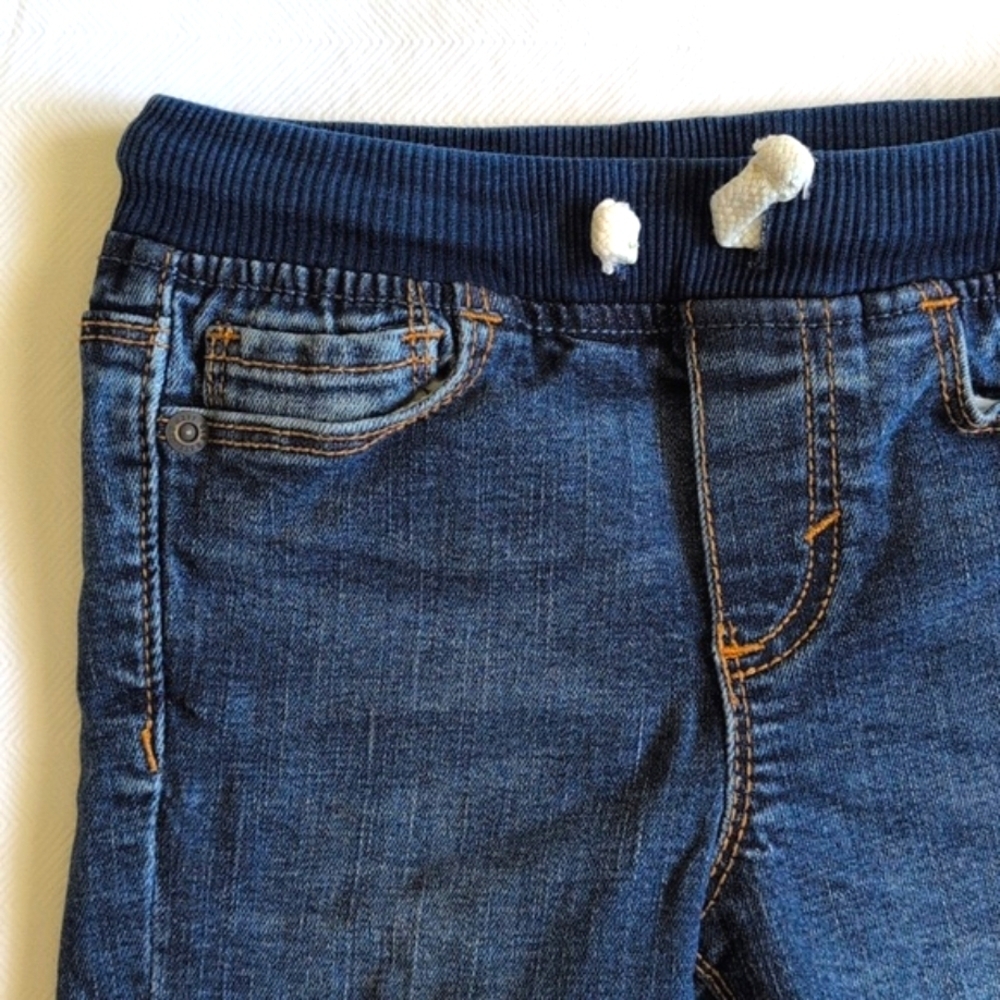 old navy pull-on stretch denim raw hem shorts with functional drawstring 2T boys - Picture 2 of 5